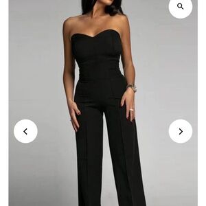 Black strapless jumpsuit